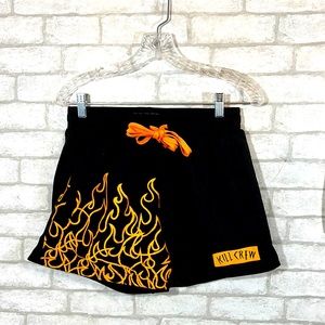 Kill crew black orange flames shorts size M